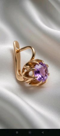 Ohrringe 585 Rotgold Stecker Creolen Kunzit - Bild 4
