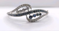 Armreif 585 Gelbgold Diamant Saphir 3ct - Bild 3