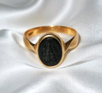 Siegelring 585 Gelbgold mit Achat, Ringgröße 58 - Bild 2