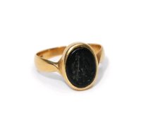 Siegelring 585 Gelbgold Achat Wappenring - Bild 3