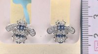 Ohrringe 750 Gold Diamant Saphir Stecker 0,76 ct - Bild 3