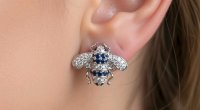 Ohrringe 750 Gold Diamant Saphir 0,76 ct - Bild 1