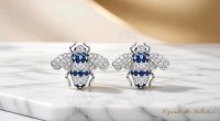 Ohrringe 750 Gold Diamant Saphir 0,76 ct - Bild 4