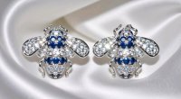 Ohrringe 750 Gold Diamant Saphir Stecker 0,76 ct - Bild 7