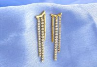 Diamant-Ohrringe 750 Gold 1,24 ct Stecker Creolen - Bild 3