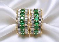 Ohrringe 750 Gold Stecker mit Diamant & Smaragd - Bild 7
