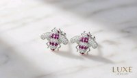 Ohrringe 750 Gold Diamant Rubin 0,76 ct Stecker - Bild 3