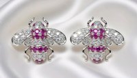 Ohrringe 750 Gold Diamant Rubin 0,76 ct Stecker - Bild 4