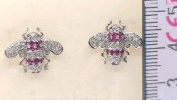 Ohrringe 750 Gold Diamant Rubin 0,76 ct Stecker - Bild 5