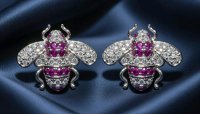 Ohrringe 750 Gold Diamant Rubin 0,76 ct Stecker - Bild 6