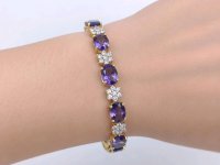 Armreif 750 Gold Amethyst 7,5 ct Diamant 1,8 ct - Bild 1