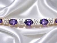 Armreif 750 Gold Amethyst 7,5 ct Diamant 1,8 ct - Bild 2