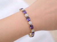Armreif 750 Gold Amethyst 7,5 ct Diamant 1,8 ct - Bild 7