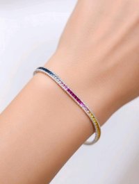 Armreif 585 Gold mit Saphir & Diamant - Bild 3