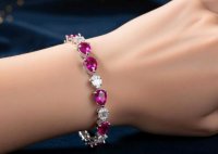 Armreif 750 Gold mit Diamant und Saphir - Bild 8
