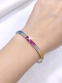 Armreif 585 Rosegold mit Saphir 18 ct - Bild 3