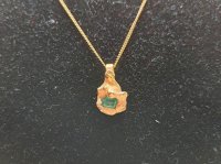 Anhänger 916 Gold Goldnugget 0,35 ct Smaragd - Bild 1
