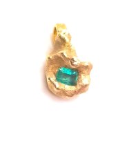 Anhänger 916 Gold Goldnugget 0,35 ct Smaragd - Bild 2