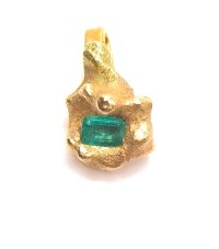 Anhänger 916 Gold Goldnugget 0,35 ct Smaragd - Bild 3
