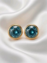 Ohrringe 585 Gelbgold Blautopas Stecker 3,7g - Bild 4