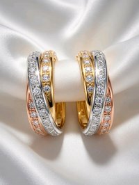 Ohrringe 585 Gelbgold Diamant 1,44 ct Creolen - Bild 2