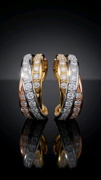 Ohrringe 585 Gelbgold Diamant 1,44 ct Creolen - Bild 3