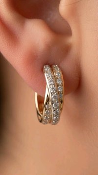 Ohrringe 585 Gelbgold Diamant 1,44 ct Creolen - Bild 4