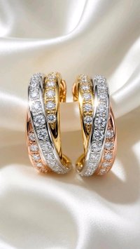 Ohrringe 585 Gelbgold Diamant 1,44 ct Creolen - Bild 5