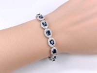 Armreif 750 Gold mit Diamant & Saphir 6 ct - Bild 3