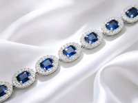 Armreif 750 Gold mit Diamant & Saphir 6 ct - Bild 4