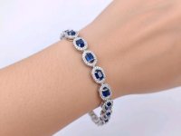 Armreif 750 Gold mit Diamant & Saphir 6 ct - Bild 8