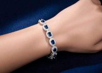 Armreif 750 Gold mit Diamant & Saphir 6 ct - Bild 9