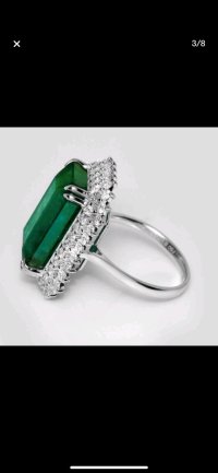 Verlobungsring 750 Gold Smaragd 13,01 ct Diamant - Bild 4