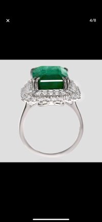 Verlobungsring 750 Gold mit Smaragd 13,01 ct und Diamant - Bild 5