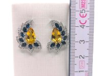 Ohrringe 585 Gold Diamant Beril Saphir - Bild 6
