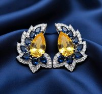 Ohrringe 585 Gold Diamant Beril Saphir - Bild 7