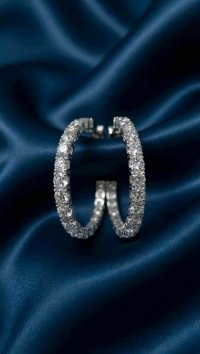 Ohrringe 585 Gelbgold 2,61 ct Diamant Stecker Creolen - Bild 3