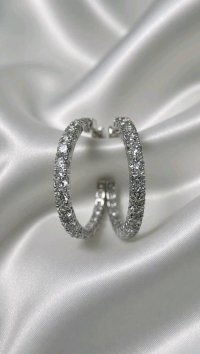 Ohrringe 585 Gelbgold 2,61 ct Diamant Stecker Creolen - Bild 6