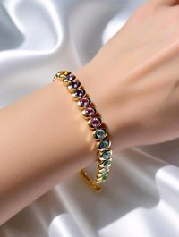 585 Gelbgold Armreif mit Citrin & Amethyst 2,67 ct - Bild 7