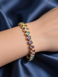 Armreif 585 Gold Citrin Amethyst 2,67 ct - Bild 6