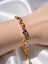 Armreif 585 Gold mit Citrin & Amethyst 4,03 ct - Bild 1