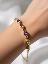 Armreif 585 Gelbgold mit Citrin & Amethyst 4,03 ct - Bild 4