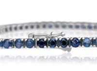 Tennisarmband 585 Gold 8,83 ct Saphir - Bild 1