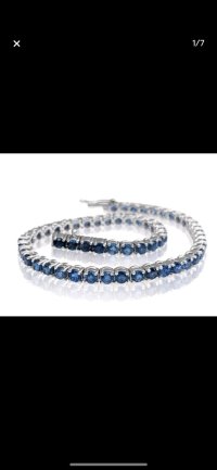 Tennisarmband 585 Gold Saphir 8,83 ct - Bild 3