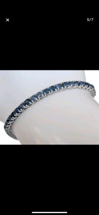 Tennisarmband 585 Gold Saphir 8,83 ct - Bild 5
