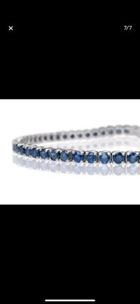 Tennisarmband 585 Gold 8,83 ct Saphir - Bild 6