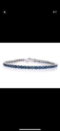 Tennisarmband 585 Gold Saphir 8,83 ct - Bild 10