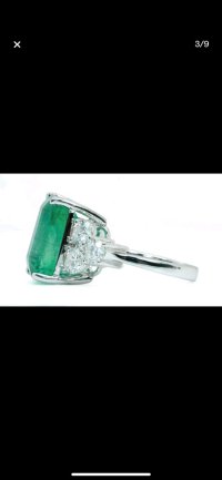 Verlobungsring 585 Gold Smaragd 10,49 ct Diamant - Bild 3