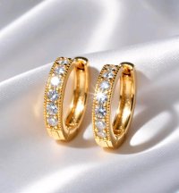 Diamant-Creolen 585 Gelbgold 0,49 ct - Bild 2