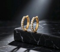 Diamant-Creolen 585 Gelbgold 0,49 ct - Bild 3